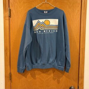 New Mexico Graphic Blue Crewneck Sweatshirt